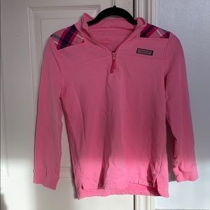 Gently worn pink vineyard vines quarter zip